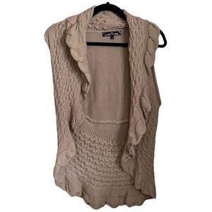 Coastal Cowgirl Brown Sweater Knitted Vest Boho size large